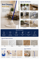 Mufasa Floor Mop – Long Handle Wet Floor Cleaning Mop for Home